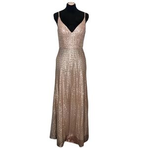Mori lee Madeline Garner blush pink sequin gown 8